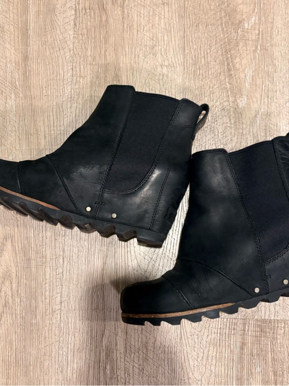 Sorel Black Leather Ankle Booties